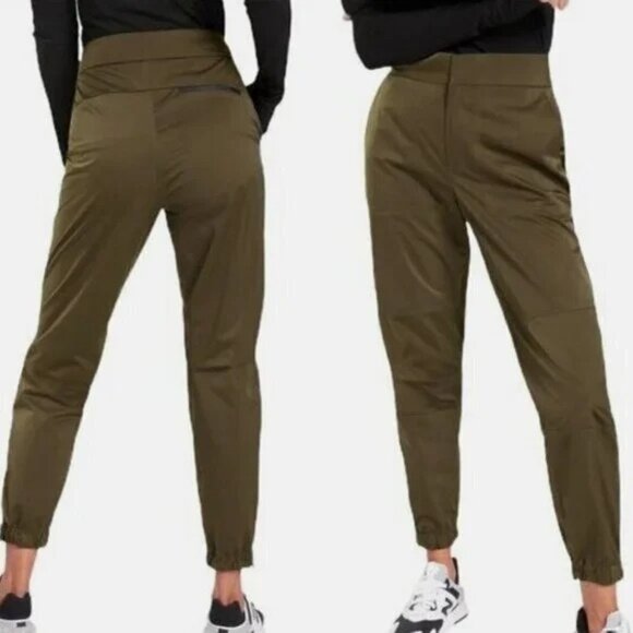 Athleta Radiant Brown Athletic Jogger Pants Zip Side Travel Athleisure Sz 8 - Picture 1 of 11